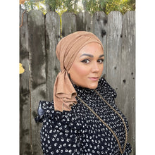 Faux Suede Stretchy Head Wrap - Cashmere-Long Wrap-The Little Tichel Lady