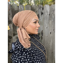 Faux Suede Stretchy Head Wrap - Cashmere-Long Wrap-The Little Tichel Lady