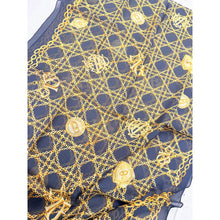 Dior Authentic Designer Long Headscarf, Baroque Black/Gold-Designer headscarf-The Little Tichel Lady