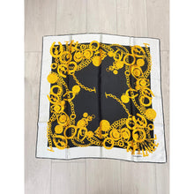 Lancel Authentic Vintage Designer Headscarf, Black/Gold Chains-Designer headscarf-The Little Tichel Lady