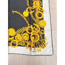 Lancel Authentic Vintage Designer Headscarf, Black/Gold Chains-Designer headscarf-The Little Tichel Lady