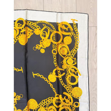 Lancel Authentic Vintage Designer Headscarf, Black/Gold Chains-Designer headscarf-The Little Tichel Lady