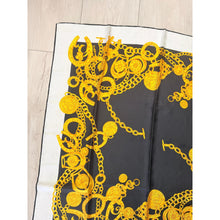 Lancel Authentic Vintage Designer Headscarf, Black/Gold Chains-Designer headscarf-The Little Tichel Lady