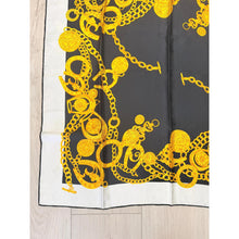 Lancel Authentic Vintage Designer Headscarf, Black/Gold Chains-Designer headscarf-The Little Tichel Lady