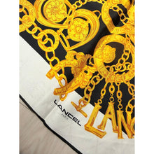Lancel Authentic Vintage Designer Headscarf, Black/Gold Chains-Designer headscarf-The Little Tichel Lady