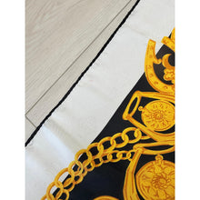 Lancel Authentic Vintage Designer Headscarf, Black/Gold Chains-Designer headscarf-The Little Tichel Lady