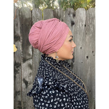 Faux Suede Stretchy Head Wrap - English Rose-Long Wrap-The Little Tichel Lady