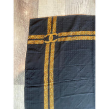 Chanel Authentic Vintage Designer Headscarf, Black & Gold Chain Link-Designer headscarf-The Little Tichel Lady