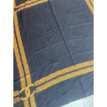 Chanel Authentic Vintage Designer Headscarf, Black & Gold Chain Link-Designer headscarf-The Little Tichel Lady