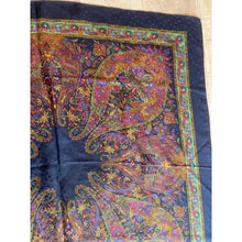 YSL Authentic Vintage Designer Headscarf, Navy Paisley-Designer headscarf-The Little Tichel Lady