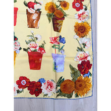 Gucci Authentic Vintage Designer Headscarf, Floral Garden Pots-Designer headscarf-The Little Tichel Lady