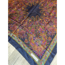 YSL Authentic Vintage Designer Headscarf, Navy Paisley-Designer headscarf-The Little Tichel Lady