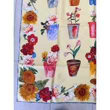 Gucci Authentic Vintage Designer Headscarf, Floral Garden Pots-Designer headscarf-The Little Tichel Lady