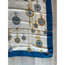 Gucci Authentic Vintage Designer Headscarf, Pocket Watch Motif-Designer headscarf-The Little Tichel Lady