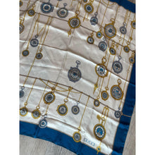 Gucci Authentic Vintage Designer Headscarf, Pocket Watch Motif-Designer headscarf-The Little Tichel Lady