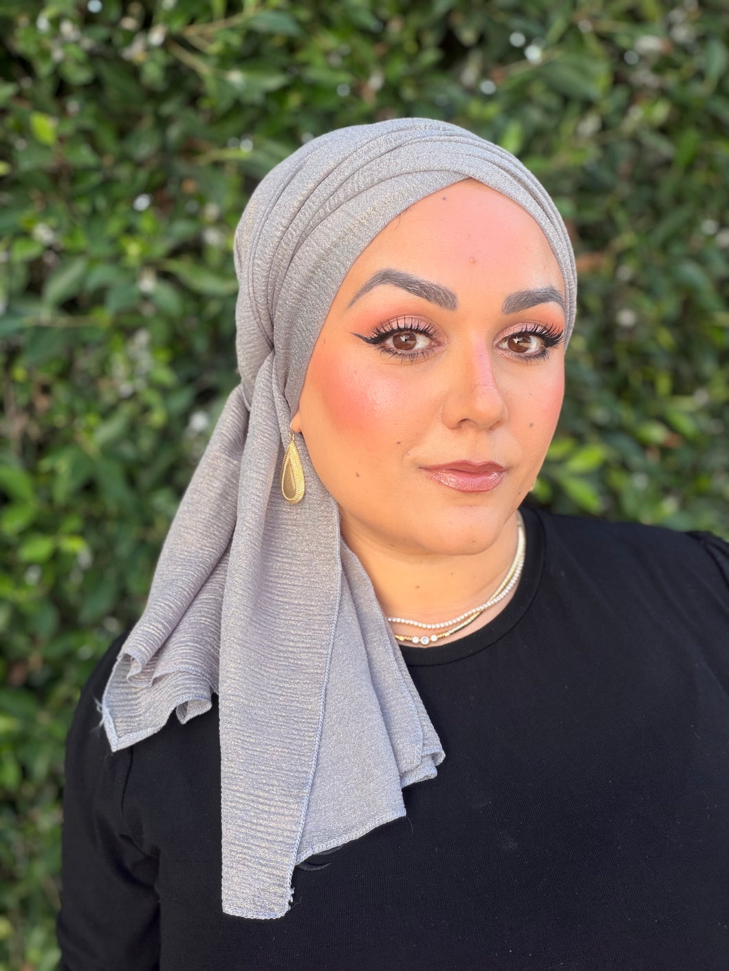 Israeli Lightweight Shimmery Headwrap - Silver/Gold-Long wrap-The Little Tichel Lady
