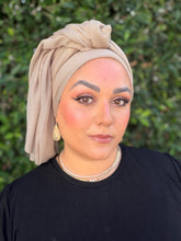Israeli Lightweight Shimmery Headwrap - Neutral/Gold-Long wrap-The Little Tichel Lady