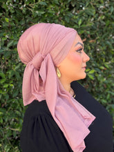 Israeli Lightweight Shimmery Headwrap - Pink Rose/Gold-Long wrap-The Little Tichel Lady
