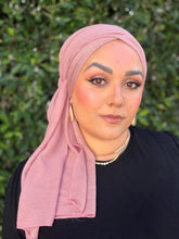 Israeli Lightweight Shimmery Headwrap - Pink Rose/Gold-Long wrap-The Little Tichel Lady