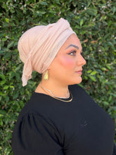 Israeli Lightweight Shimmery Headwrap - Pale Peach/Gold-Long wrap-The Little Tichel Lady