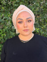 Israeli Lightweight Shimmery Headwrap - Pale Peach/Gold-Long wrap-The Little Tichel Lady