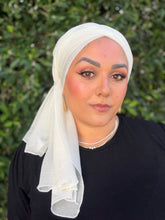Israeli Lightweight Shimmery Headwrap - Cream/Gold-Long wrap-The Little Tichel Lady