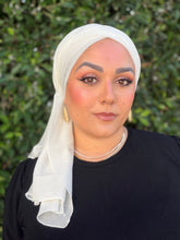 Israeli Lightweight Shimmery Headwrap - Cream/Gold-Long wrap-The Little Tichel Lady