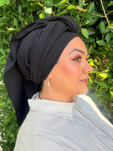 Cotton Gauze Long Wrap - Black-Long Wrap-The Little Tichel Lady