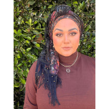 Hodula Exquisite Headwrap - Black Print-Long Wrap-The Little Tichel Lady