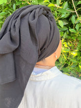 Cotton Gauze Long Wrap - Black-Long Wrap-The Little Tichel Lady