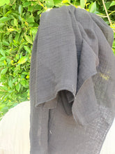 Cotton Gauze Long Wrap - Black-Long Wrap-The Little Tichel Lady