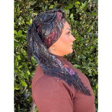 Hodula Exquisite Headwrap - Black Print-Long Wrap-The Little Tichel Lady