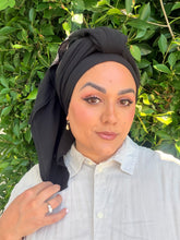 Cotton Gauze Long Wrap - Black-Long Wrap-The Little Tichel Lady