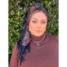 Hodula Exquisite Headwrap - Black Print-Long Wrap-The Little Tichel Lady