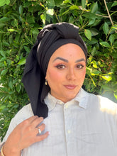 Cotton Gauze Long Wrap - Black-Long Wrap-The Little Tichel Lady