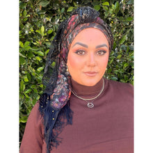 Hodula Exquisite Headwrap - Black Print-Long Wrap-The Little Tichel Lady