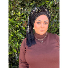 Hodula Exquisite Headwrap - Black-Long Wrap-The Little Tichel Lady