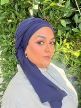 Cotton Gauze Long Wrap - Navy-Long Wrap-The Little Tichel Lady
