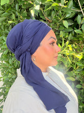 Cotton Gauze Long Wrap - Navy-Long Wrap-The Little Tichel Lady
