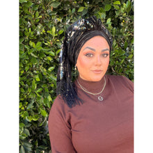 Hodula Exquisite Headwrap - Black-Long Wrap-The Little Tichel Lady