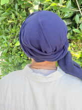 Cotton Gauze Long Wrap - Navy-Long Wrap-The Little Tichel Lady