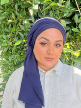 Cotton Gauze Long Wrap - Navy-Long Wrap-The Little Tichel Lady