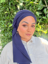 Cotton Gauze Long Wrap - Navy-Long Wrap-The Little Tichel Lady
