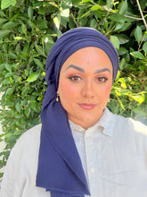 Cotton Gauze Long Wrap - Navy-Long Wrap-The Little Tichel Lady