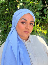 Cotton Gauze Long Wrap - Baby Blue-Long Wrap-The Little Tichel Lady