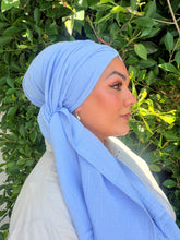 Cotton Gauze Long Wrap - Baby Blue-Long Wrap-The Little Tichel Lady