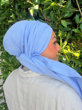 Cotton Gauze Long Wrap - Baby Blue-Long Wrap-The Little Tichel Lady