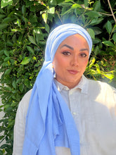Cotton Gauze Long Wrap - Baby Blue-Long Wrap-The Little Tichel Lady
