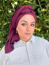 Cotton Gauze Long Wrap - Wine-Long Wrap-The Little Tichel Lady