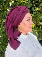 Cotton Gauze Long Wrap - Wine-Long Wrap-The Little Tichel Lady